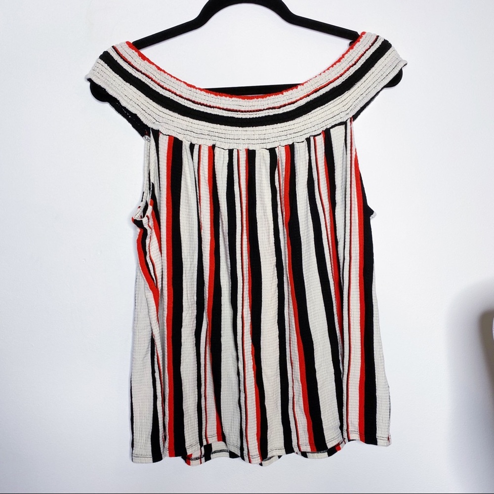 Cato Off the Shoulder Striped Top